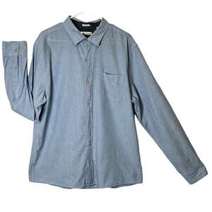 Hawker Rye Shirt Mens Size XLT Blue Long Sleeve Collar Button Up 100% Cotton